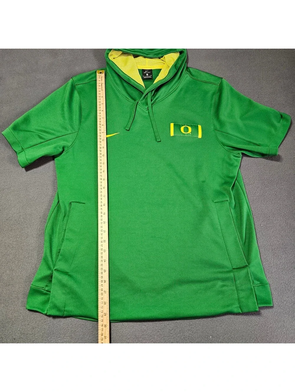 Nike Swoosh Oregon Ducks Short Sleeve Hoodie Mens XL Dri Fit University of OR